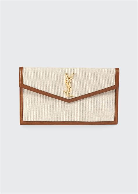 ysl uptown clutch canvas|YSL monogram quilted clutch.